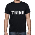 thine Men's Short Sleeve Round Neck T-shirt , 5 letters Black , word 00006