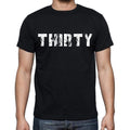 thirty , white letters, Men's Short Sleeve Round Neck T-shirt 00007