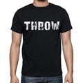 throw , white letters, Men's Short Sleeve Round Neck T-shirt 00007