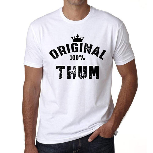Thum 100% German City White Mens Short Sleeve Round Neck T-Shirt 00001 - Casual