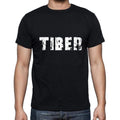 tiber Men's Short Sleeve Round Neck T-shirt , 5 letters Black , word 00006