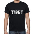 tibet Men's Short Sleeve Round Neck T-shirt , 5 letters Black , word 00006