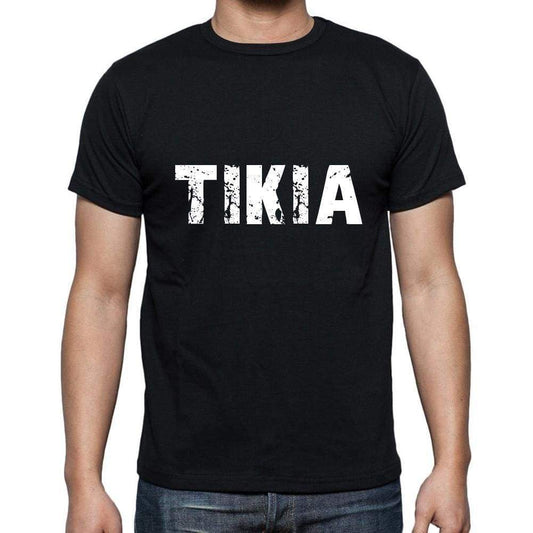 Tikia Mens Short Sleeve Round Neck T-Shirt 5 Letters Black Word 00006 - Casual