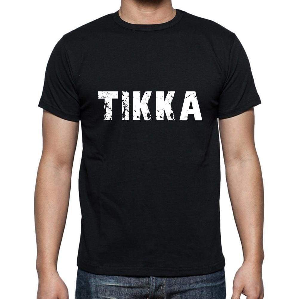 Tikka Mens Short Sleeve Round Neck T-Shirt 5 Letters Black Word 00006 - Casual