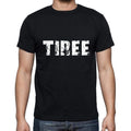 tiree Men's Short Sleeve Round Neck T-shirt , 5 letters Black , word 00006