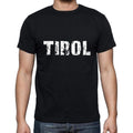 Tirol Herren-T-Shirt mit kurzen Ärmeln und Rundhalsausschnitt, 5 Buchstaben Schwarz, Wort 00006