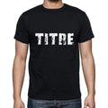 titre Men's Short Sleeve Round Neck T-shirt , 5 letters Black , word 00006