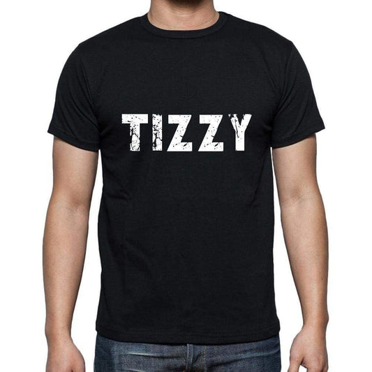 Tizzy Mens Short Sleeve Round Neck T-Shirt 5 Letters Black Word 00006 - Casual