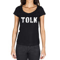 tolk, German Cities Black, Women's Short Sleeve Round Neck T-shirt 00002