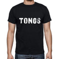 tongs Men's Short Sleeve Round Neck T-shirt , 5 letters Black , word 00006