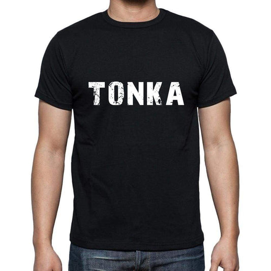 Tonka Mens Short Sleeve Round Neck T-Shirt 5 Letters Black Word 00006 - Casual