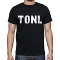 tonl Men's Short Sleeve Round Neck T-shirt , 4 letters Black