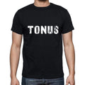 tonus Men's Short Sleeve Round Neck T-shirt , 5 letters Black , word 00006