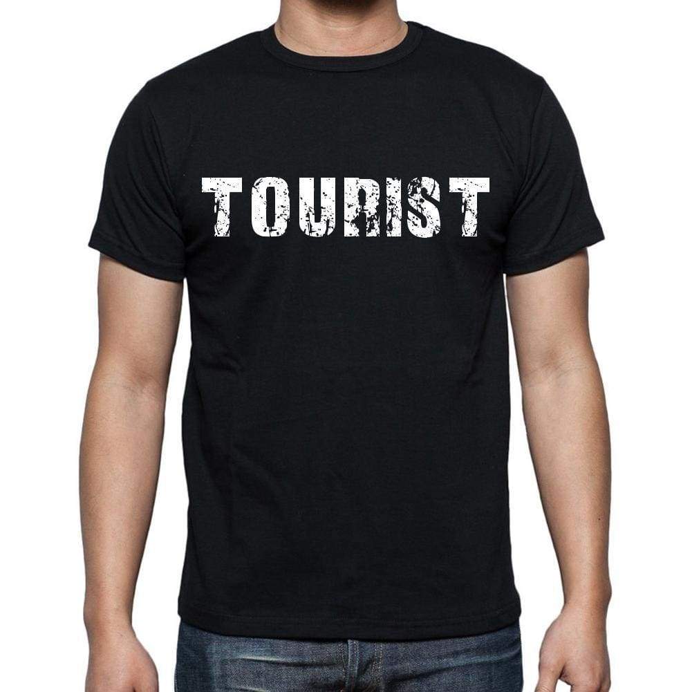 Tourist White Letters Mens Short Sleeve Round Neck T-Shirt 00007