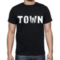 town , white letters, Men's Short Sleeve Round Neck T-shirt 00007