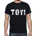 toyi Men's Short Sleeve Round Neck T-shirt , 4 letters Black