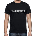 Tractor Driver t shirt, mens t-shirt, occupation, S Size, Black, Cotton