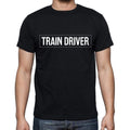 Train Driver t shirt, mens t-shirt, occupation, S Size, Black, Cotton