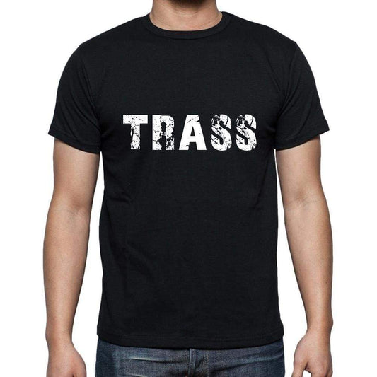 Trass Mens Short Sleeve Round Neck T-Shirt 5 Letters Black Word 00006 - Casual