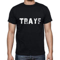 trayf Men's Short Sleeve Round Neck T-shirt , 5 letters Black , word 00006