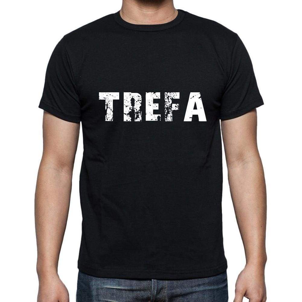 Trefa Mens Short Sleeve Round Neck T-Shirt 5 Letters Black Word 00006 - Casual