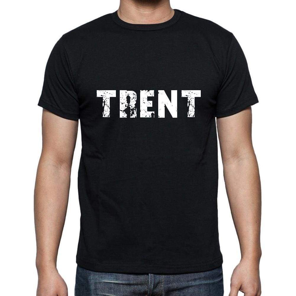 Trent Mens Short Sleeve Round Neck T-Shirt 5 Letters Black Word 00006 - Casual