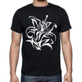 Tribal And Tiger Lily Tattoo Black, Gift T shirt, Men's tee, Black 00166