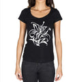 Tribal And Tiger Lily Tattoo Black, Gift Tshirt, Black Women's T-shirt 00165