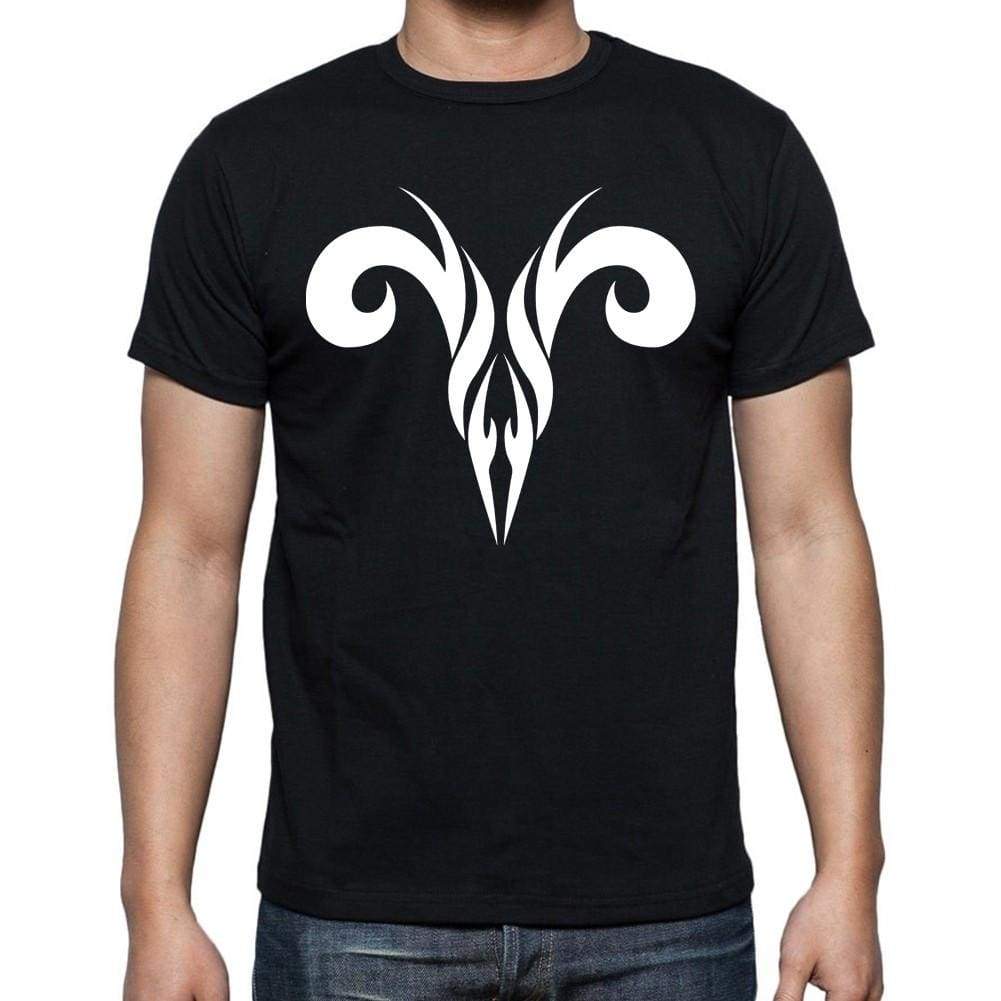 Tribal Aries Skull Tattoo Black Gift T Shirt Mens Tee Black 00166