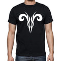 Tribal Aries Skull Tattoo Black, Gift T shirt, Men's tee, Black 00166