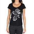 Tribal Bird Tattoo Black, Gift Tshirt, Black Women's T-shirt 00165