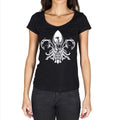 Tribal Fleur De Lis Tattoo Black, Gift Tshirt, Black Women's T-shirt 00165