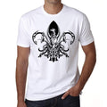 Tribal Fleur De Lis Tattoo, Men's White tee, 100% Cotton 00162