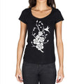 Tribal Flower Tattoo Black, Gift Tshirt, Black Women's T-shirt 00165