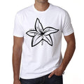 Tribal Lily Tattoo, Men's White tee, 100% Cotton 00162