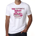 Wahres Glück bedeutet, weißes Herren-T-Shirt, 100 % Baumwolle 00169