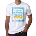 True happiness, Men's White tee, 100% Cotton 00169