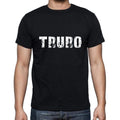 Truro Herren Kurzarm-T-Shirt mit Rundhalsausschnitt, 5 Buchstaben Schwarz, Wort 00006