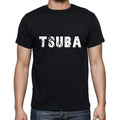 tsuba Men's Short Sleeve Round Neck T-shirt , 5 letters Black , word 00006
