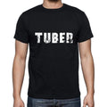 tuber Men's Short Sleeve Round Neck T-shirt , 5 letters Black , word 00006