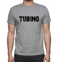 TUBING, Grey, Men's Short Sleeve Round Neck T-shirt 00018