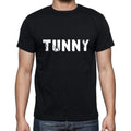 tunny Men's Short Sleeve Round Neck T-shirt , 5 letters Black , word 00006