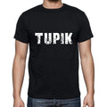 tupik Men's Short Sleeve Round Neck T-shirt , 5 letters Black , word 00006