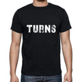 turns Men's Short Sleeve Round Neck T-shirt , 5 letters Black , word 00006
