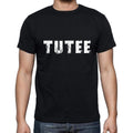 tutee Men's Short Sleeve Round Neck T-shirt , 5 letters Black , word 00006