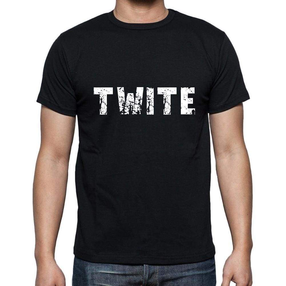 Twite Mens Short Sleeve Round Neck T-Shirt 5 Letters Black Word 00006 - Casual