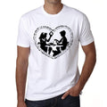 Two children making valentines Men's tee, White, 100% Cotton 00156