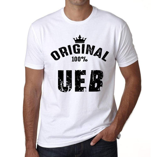 Ueß 100% German City White Mens Short Sleeve Round Neck T-Shirt 00001 - Casual
