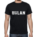uhlan Men's Short Sleeve Round Neck T-shirt , 5 letters Black , word 00006
