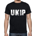 ukip Herren Kurzarm-T-Shirt mit Rundhalsausschnitt, 4 Buchstaben Schwarz